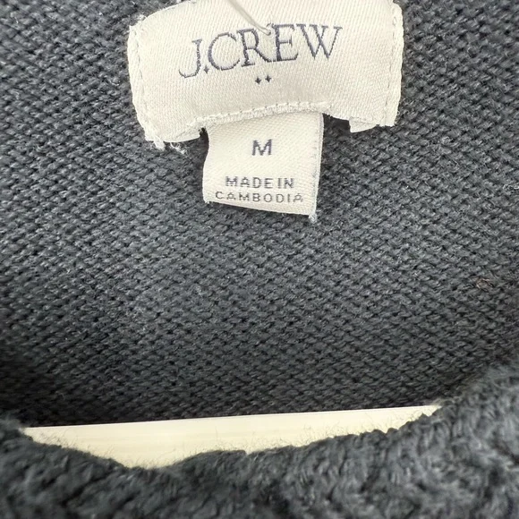 J. Crew Factory Cotton-blend Cardigan Sweater Lady Jacket gold-tone buttons M